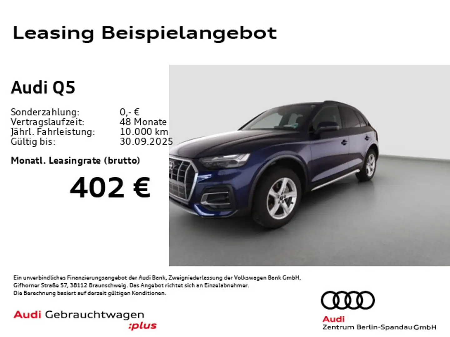 Audi Q5 40 TDI qu. Adv. S tronic *MATRIX*360°*AHK* Blau - 1