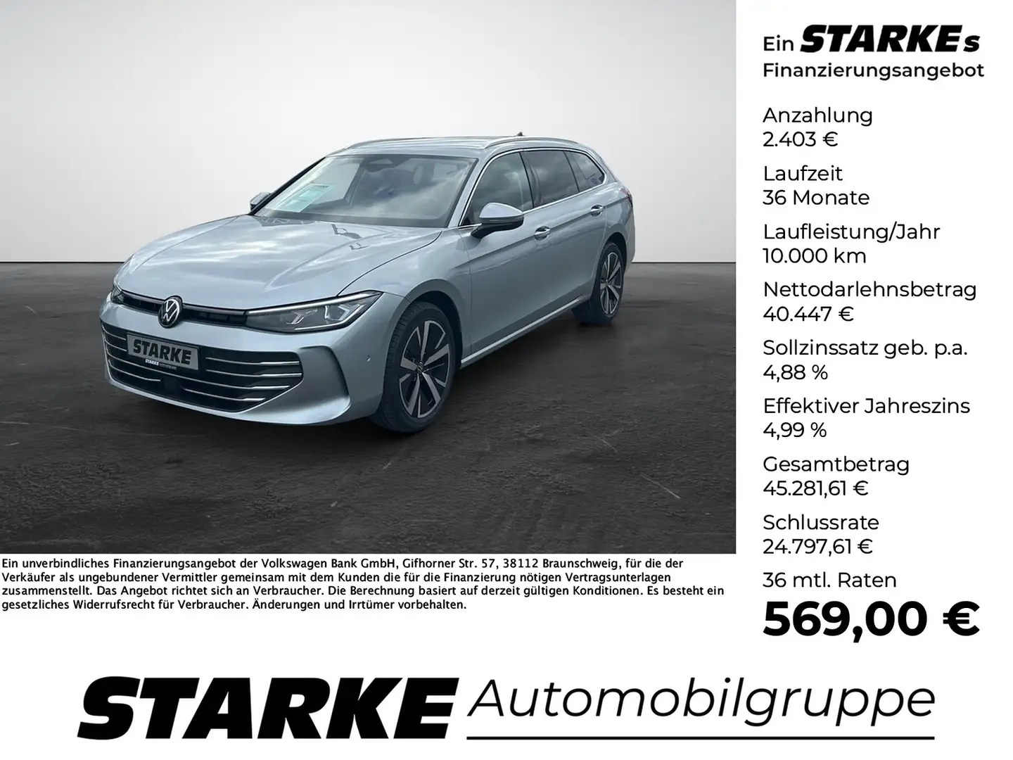 Volkswagen Passat Variant 2.0 TDI DSG Business Silber - 1