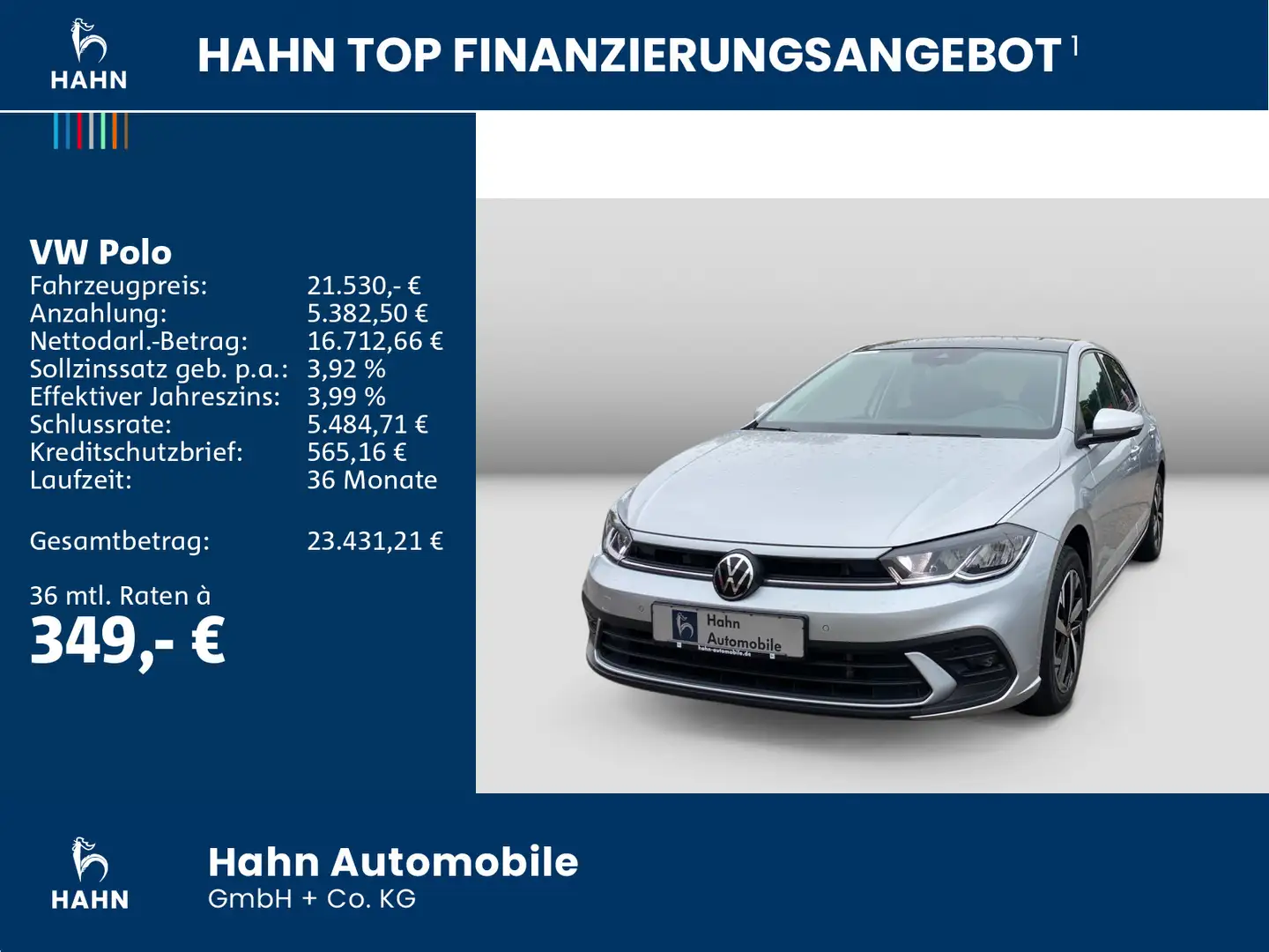 Volkswagen Polo 1.0TSI DSG Life LED Nav Pano AHK  Sitzh APP Silber - 2