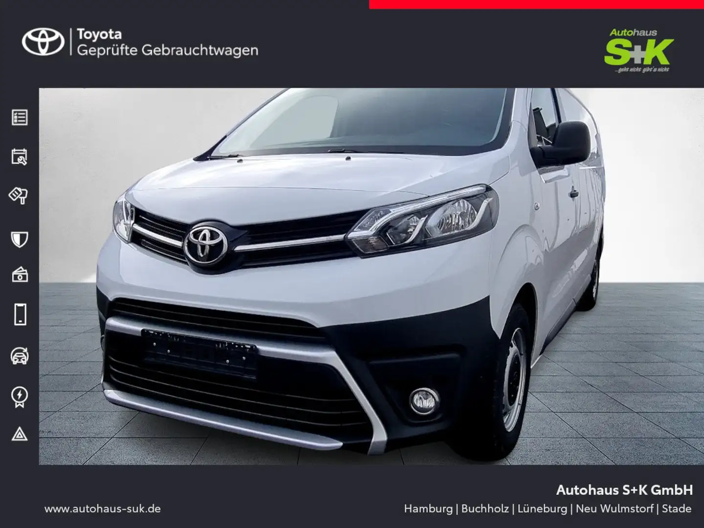 Toyota Proace 2.0 D-4D L2 verblecht++Klimaanlage+Multimedia++ Weiß - 1