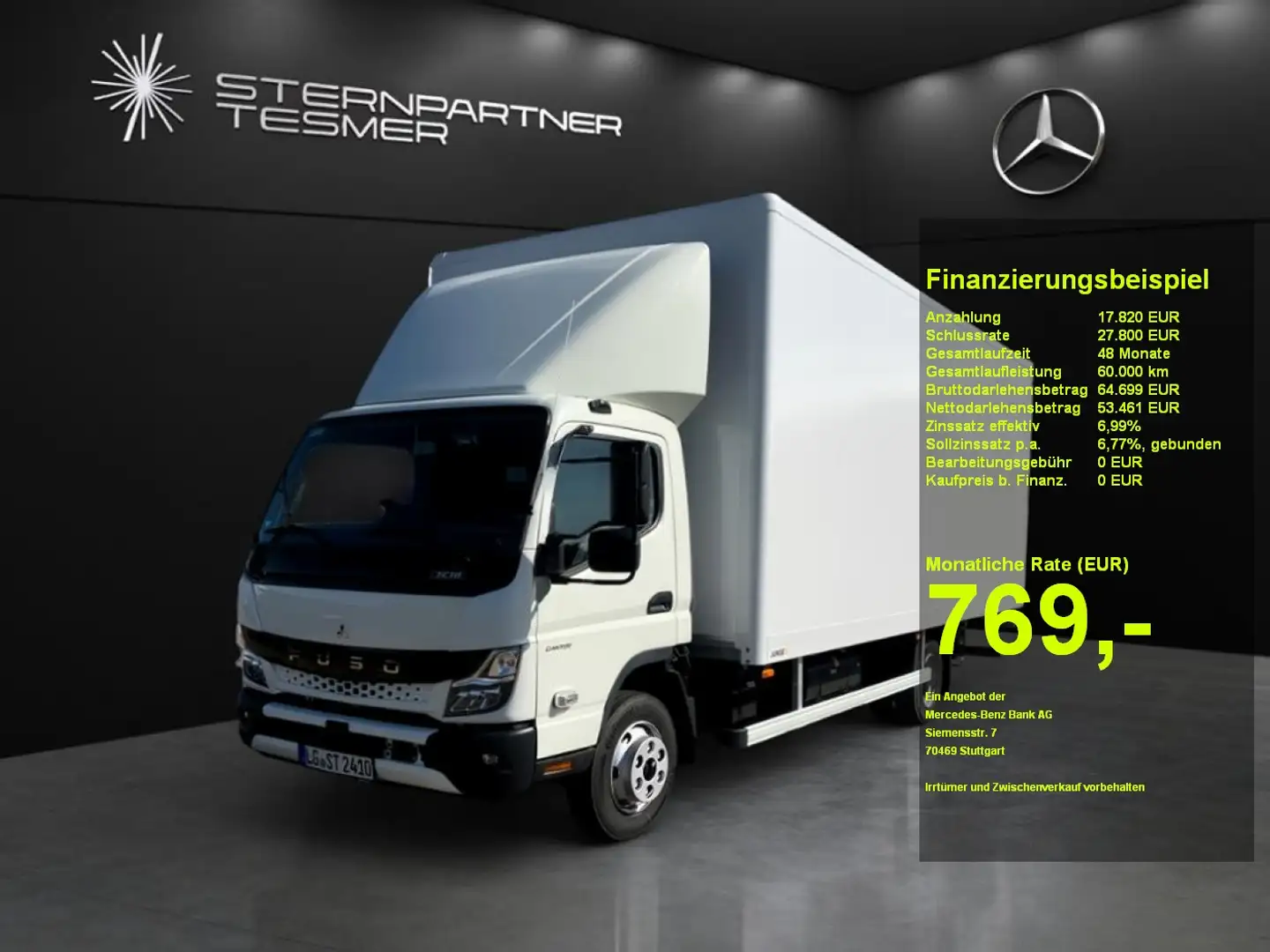 Fuso Canter 7C18 Koffer (Junge) mit LBW + KLIMA Weiß - 1