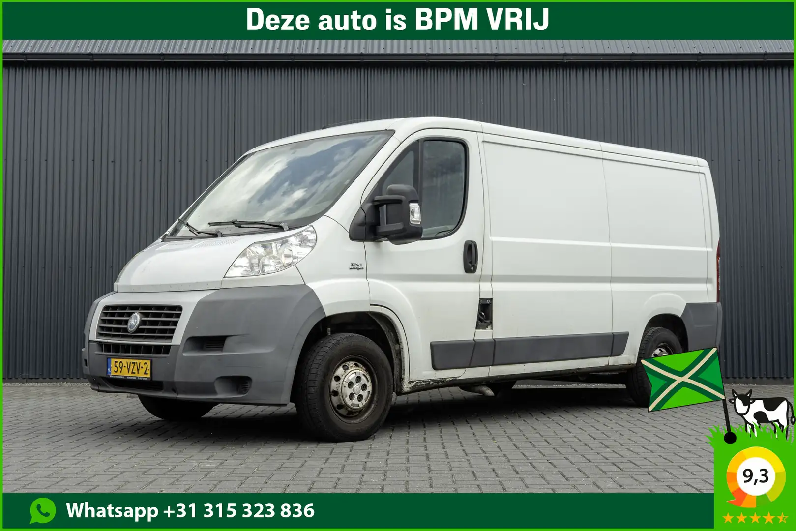 Fiat Ducato 120 MultiJet | L2H1 | 3-Zits | Trekhaak Wit - 1