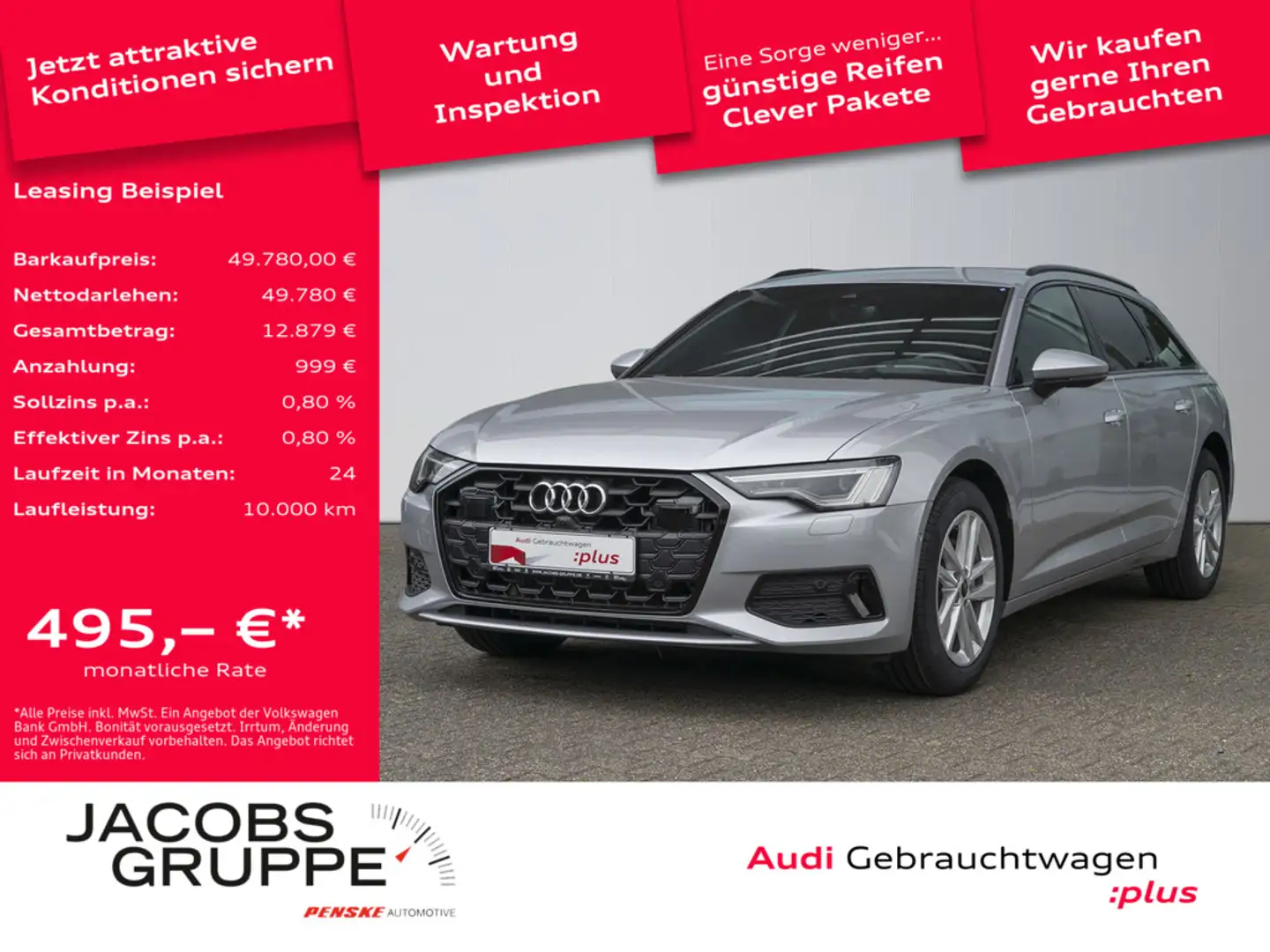 Audi A6 Avant 40 TDI advanced Navi,SHZ,LED,PDC,RFK Silber - 1