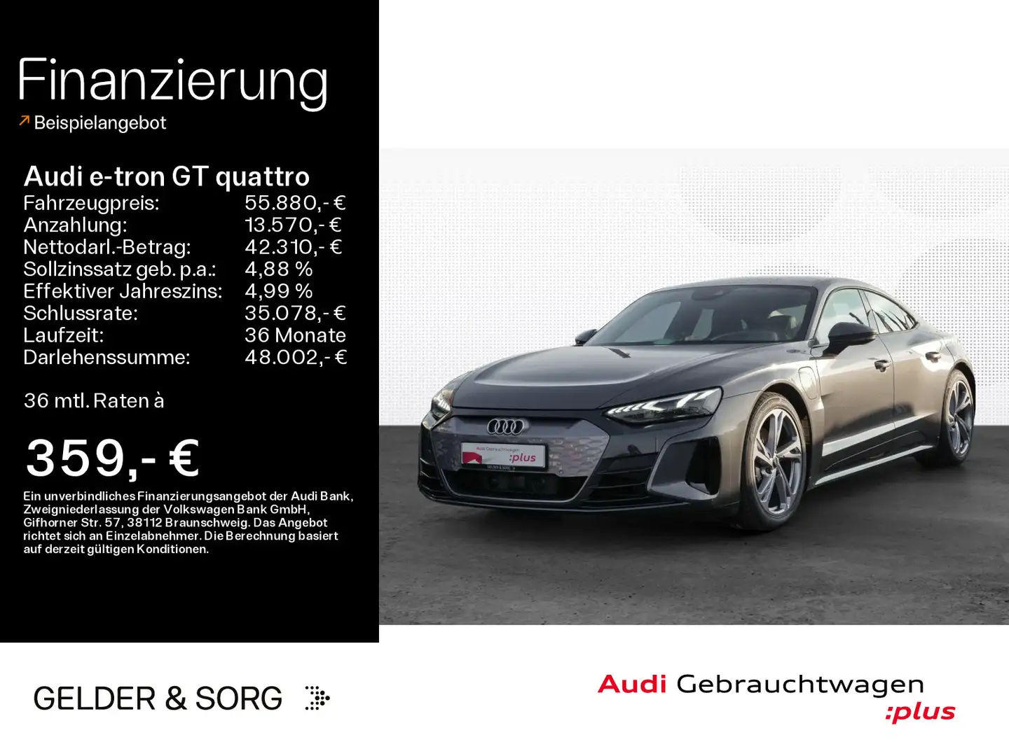 Audi e-tron GT HuD*Air*Standklima*LED Grau - 1
