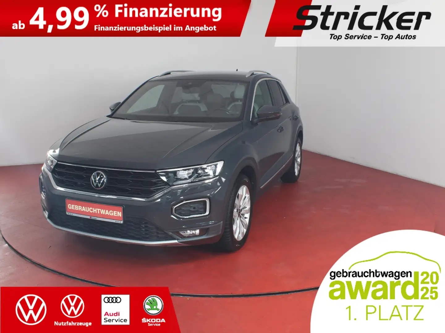 Volkswagen T-Roc Sport 1.5 TSI DSG 296,-ohne Anzahlung Navi Einpar Grau - 1