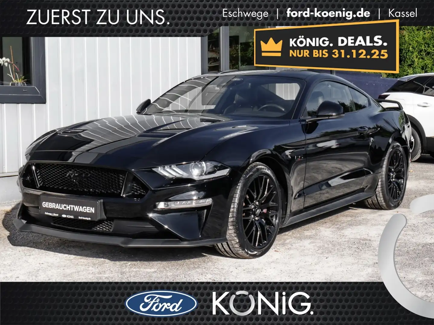 Ford Mustang GT V8 Auto+ACC+LED+Navi+Kamera Klima Navi Leder Schwarz - 1