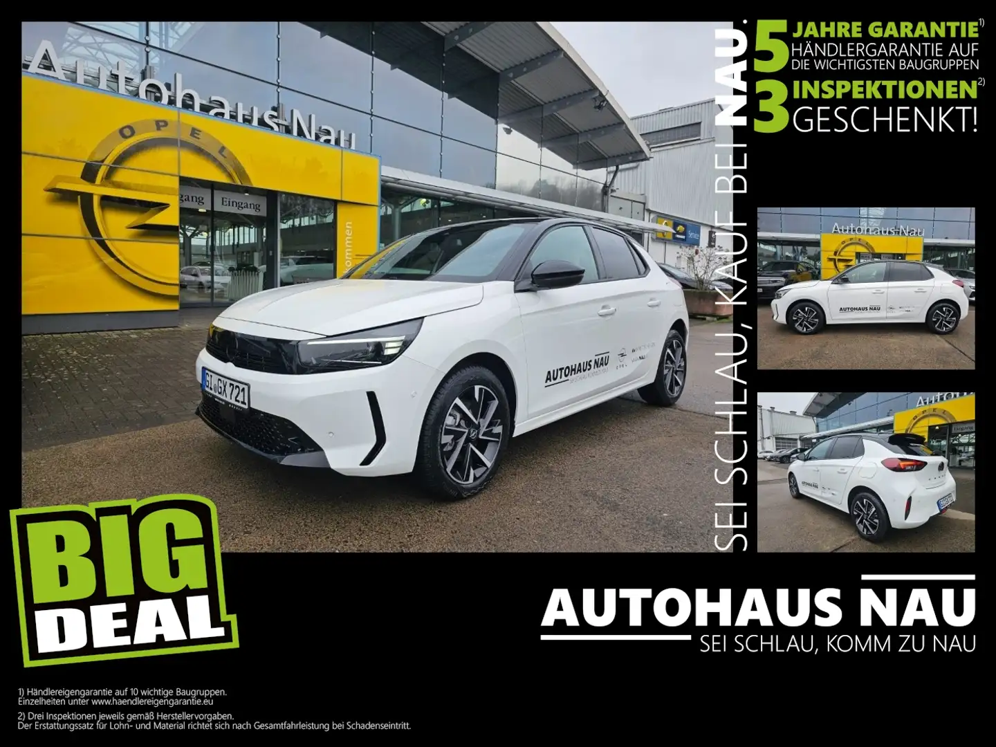 Opel Corsa GS 1.2 Turbo inkl. Inspektionspaket BigDeal Weiß - 1