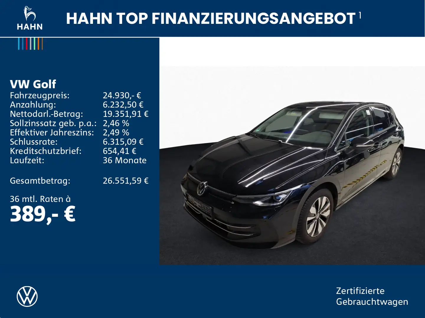 Volkswagen Golf VIII 1.5TSI Goal LED AHK ACC Navi APP Sitzh Schwarz - 2