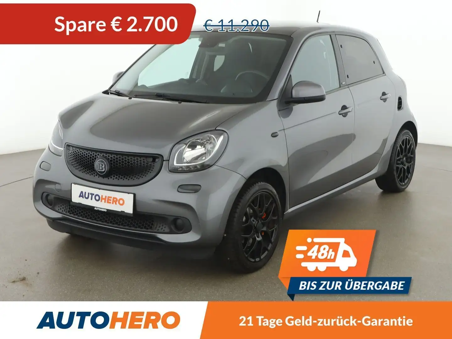 smart forFour 0.9 Turbo Basis Prime *TEMPO*CAM*KLIMAAUT*PANO* Gris - 1