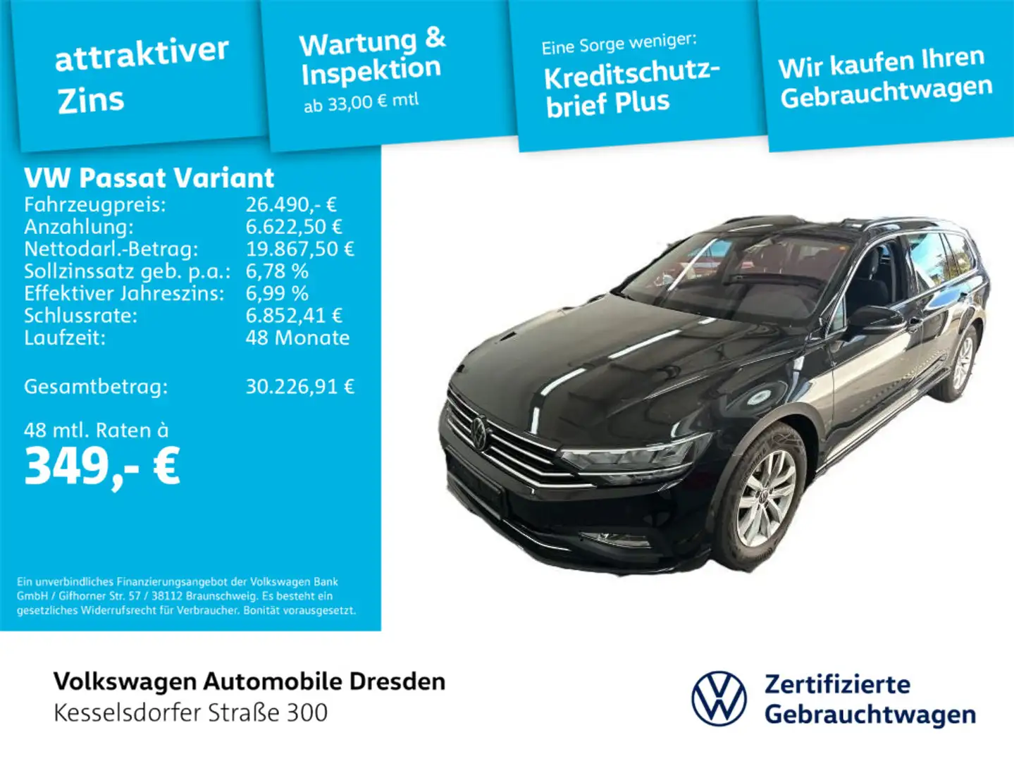 Volkswagen Passat Variant Business Schwarz - 1