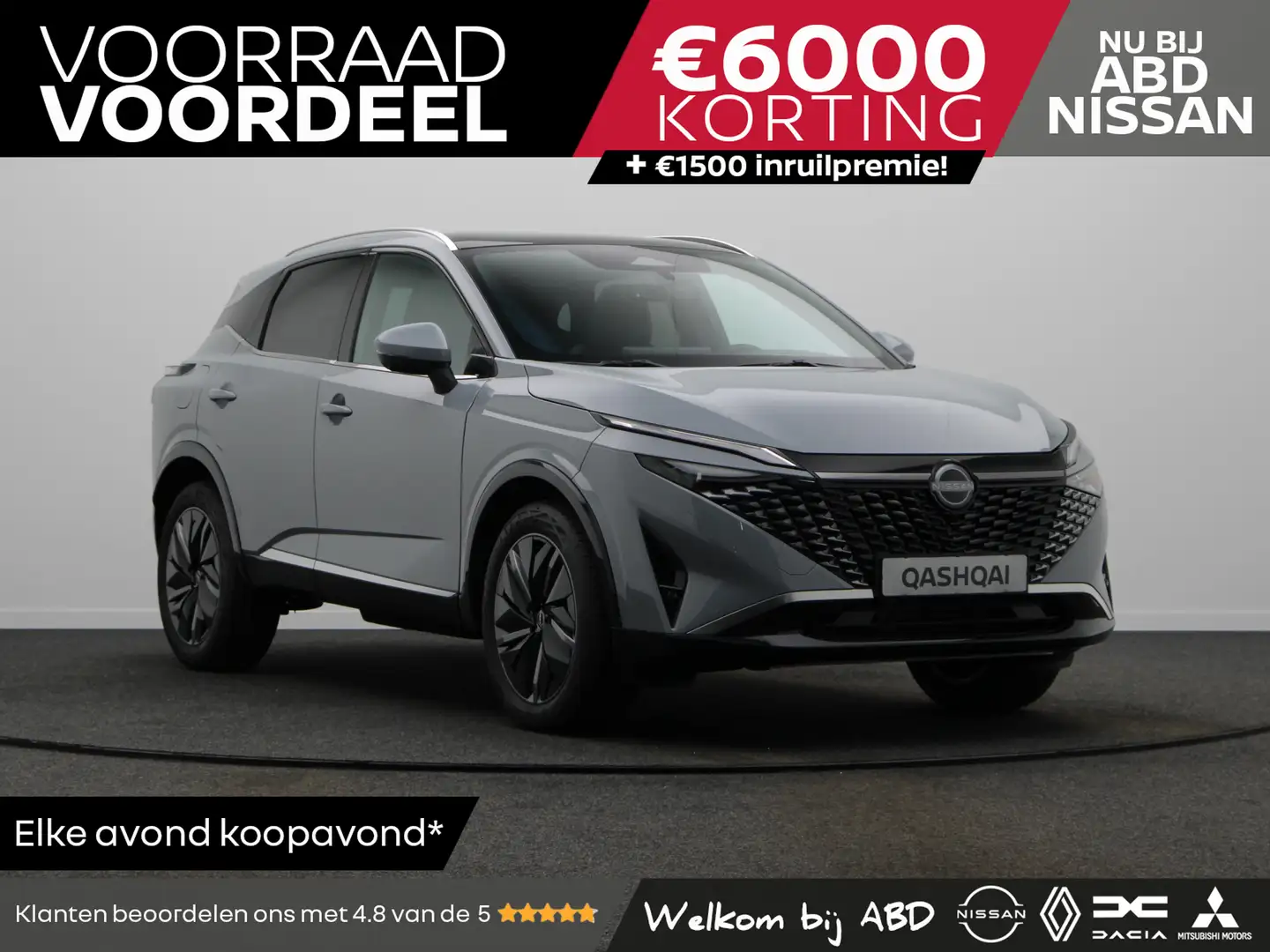 Nissan Qashqai Tekna + Panoramisch glazen dak + Cold Pack Mild-Hy Grau - 1