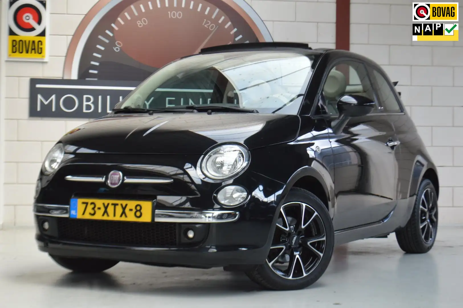 Fiat 500C 0.9 TwinAir Lounge, APK, GARANTIE Zwart - 1