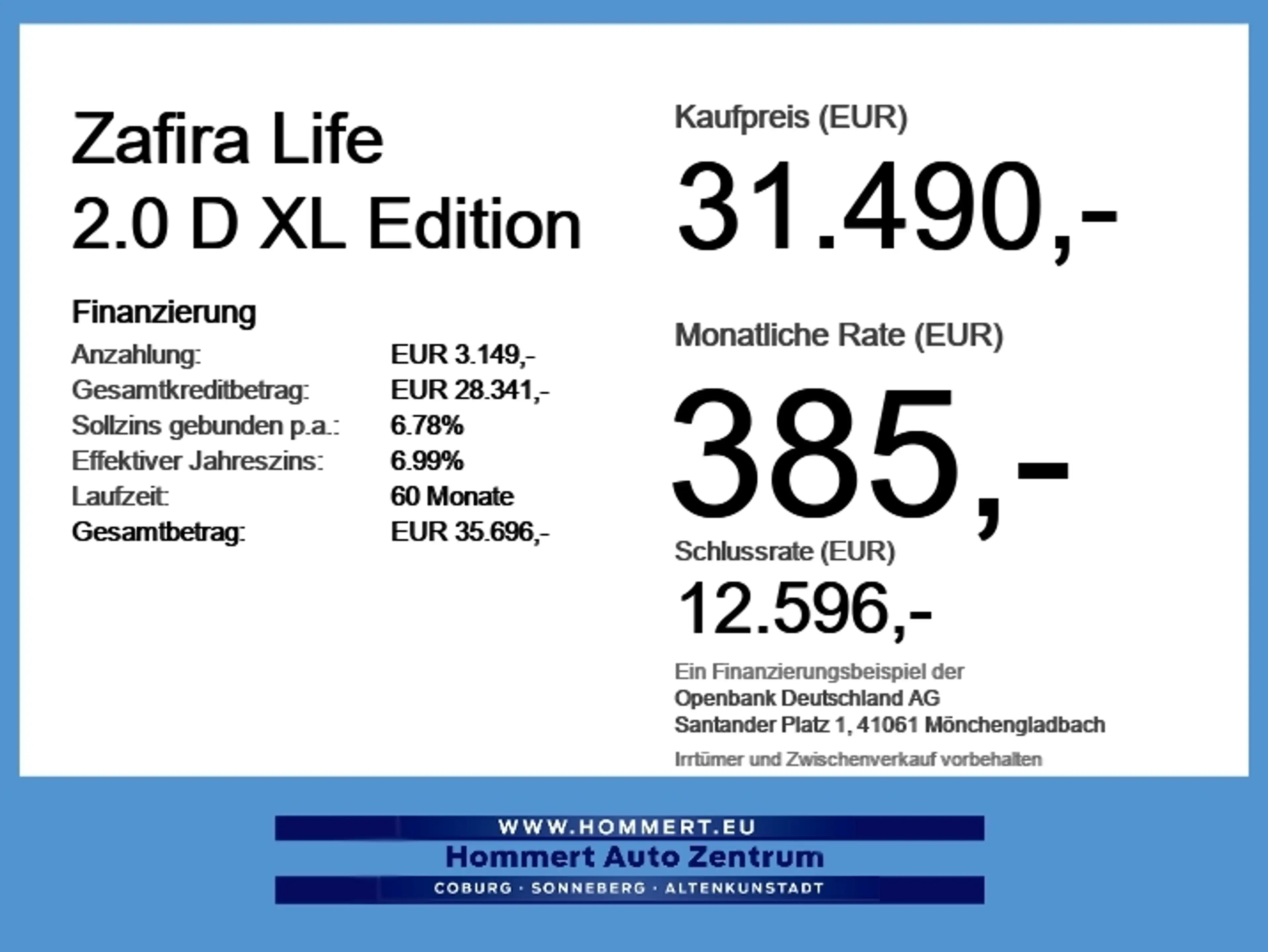 Opel Zafira Life 2.0 D XL Edition *ACC*beh.Lenk*Kamera — photo 6