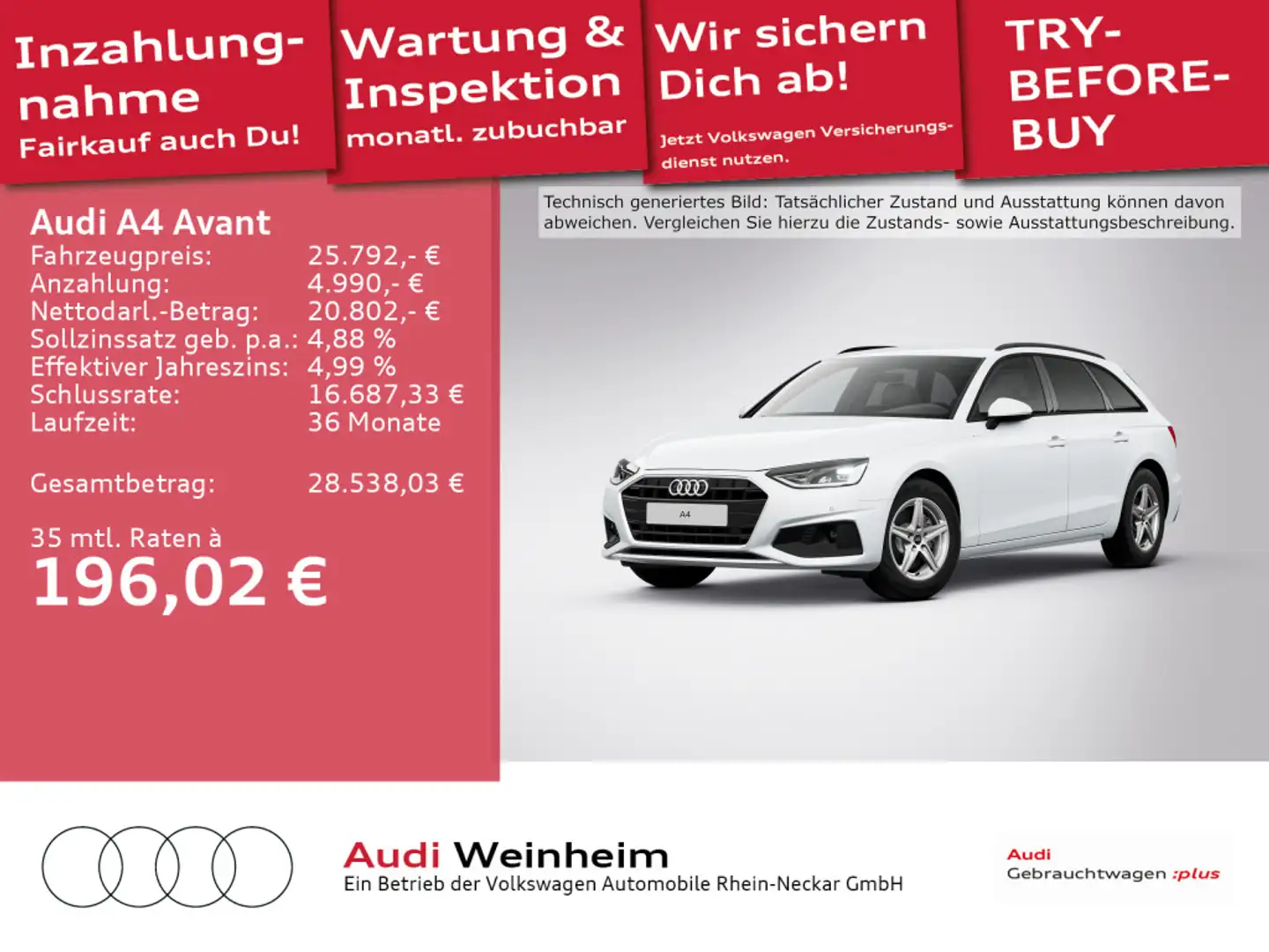 Audi A4 35 TDI S-tronic Kamera LED uvm Weiß - 1