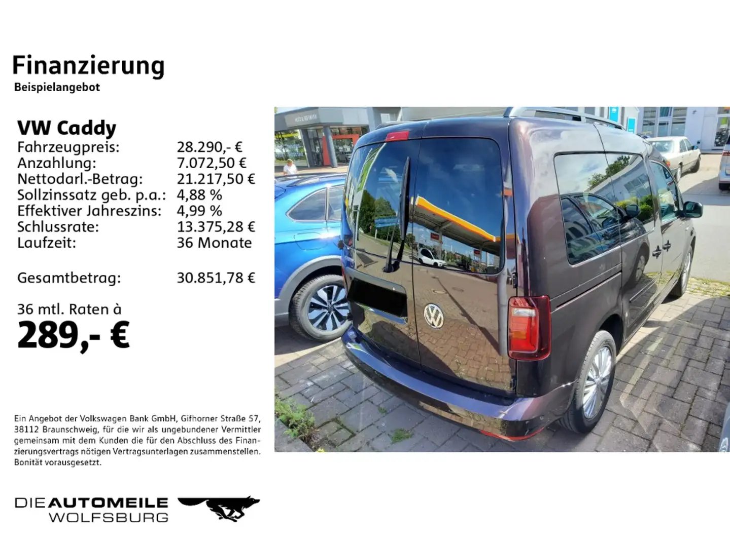 Volkswagen Caddy 1.4 TSI DSG Comfortline AHK/Tempo/Einparkh Schwarz - 2