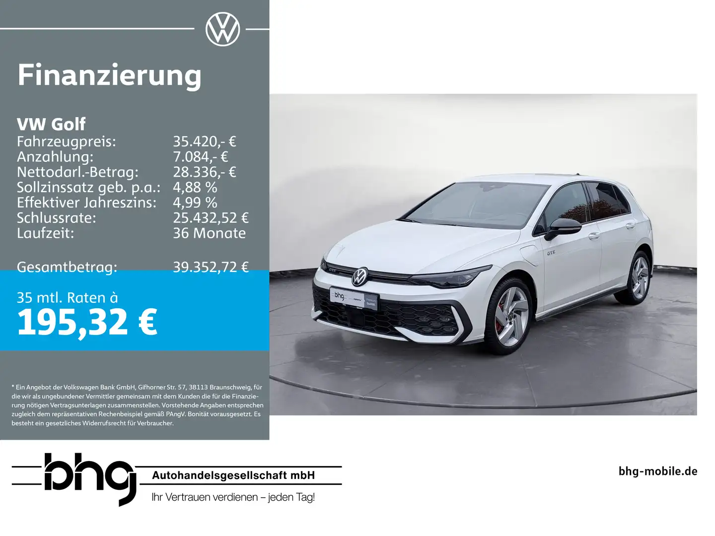 Volkswagen Golf GTE 1.5 eHybrid OPF DSG GTE Weiß - 1