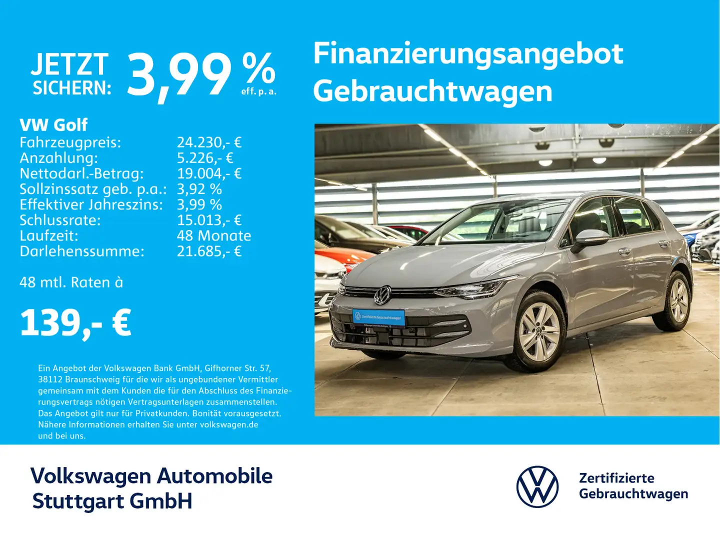 Volkswagen Golf 8 Life 1.5 TSI Navi Tempomat Kamera Grau - 1