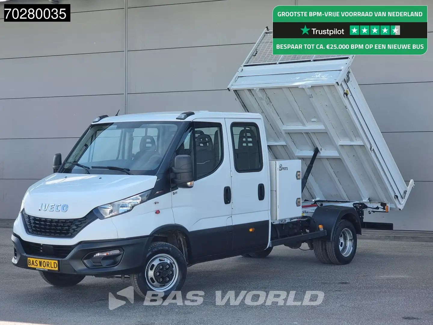 Iveco Daily 35C16 3.0L Kipper met Kist Dubbel Cabine Dubbelluc Blanc - 1