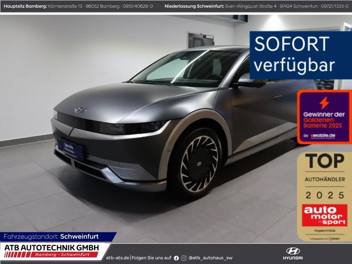 Hyundai IONIQ 5 72,6 kWh UNIQ 95,5% SOH AHK-abnehmbar HUD Navi Grigio - 1