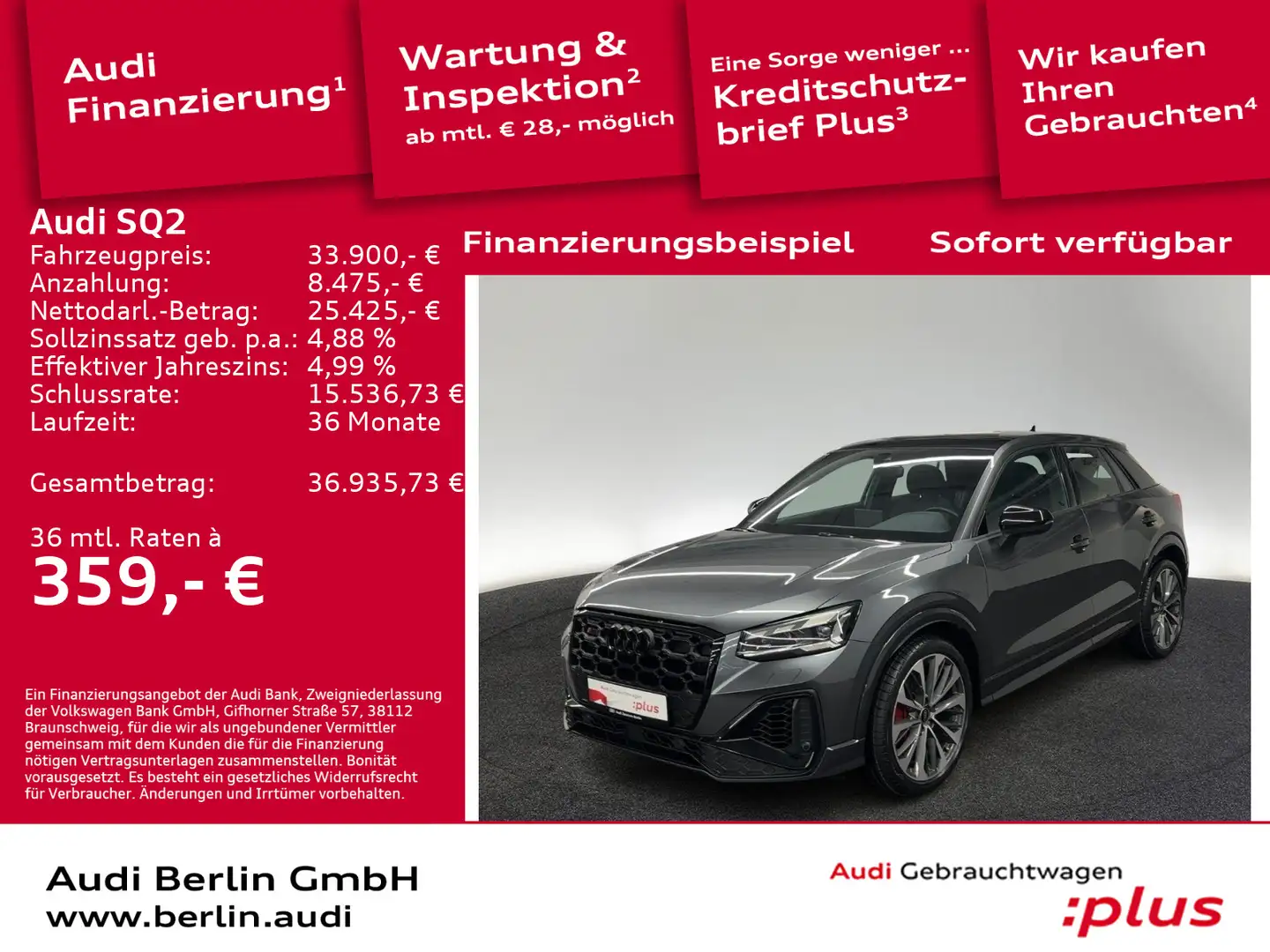 Audi SQ2 TFSI S tr. MATRIX RFK NAVI SIDE PANO B&O Grau - 1