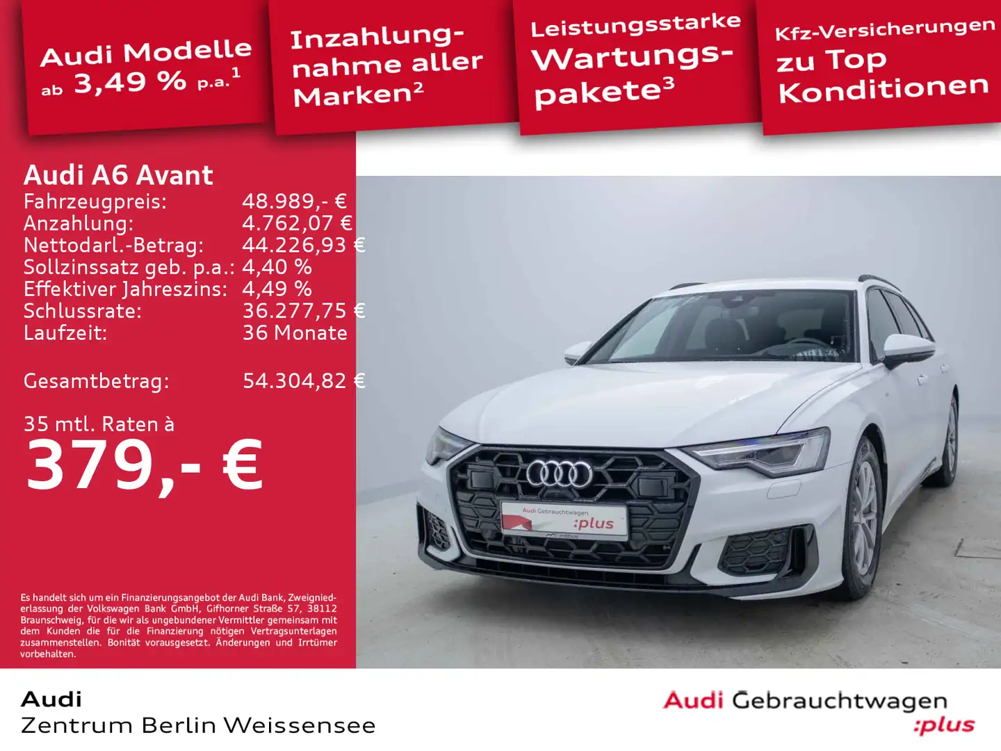 Audi A6 40 TDI S-TRO*S-LINE*MATRIX*HUD*360*ACC* Weiß - 1