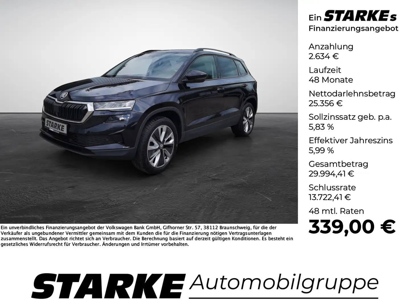 Skoda Karoq 2,0l TDI DSG 4x4 Style AHK Zwart - 1