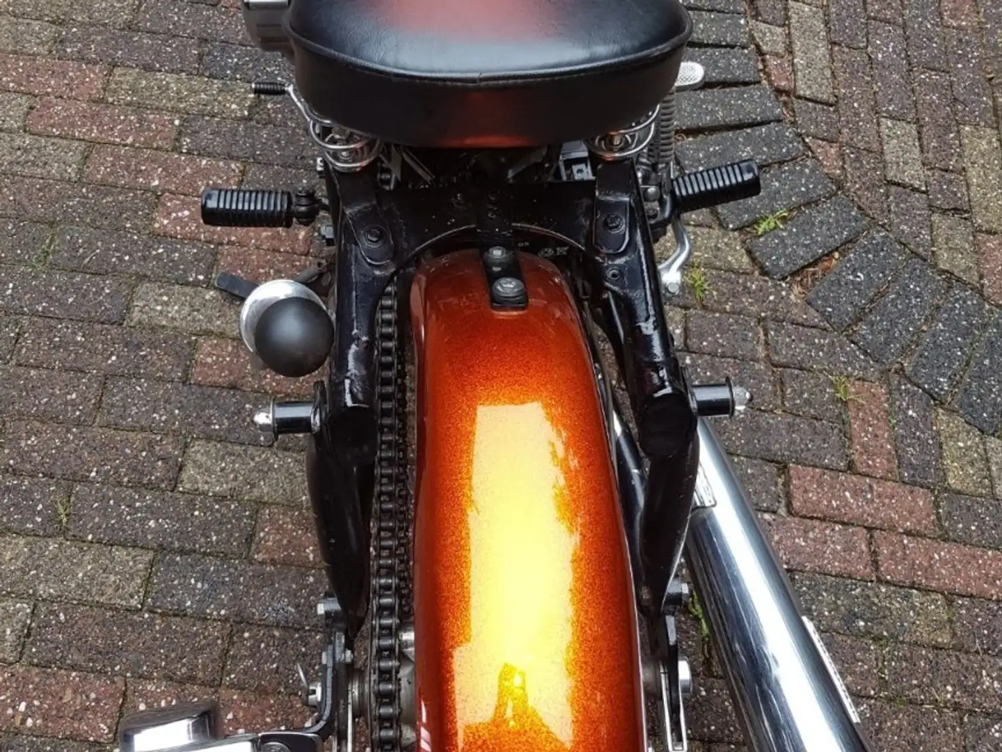 Honda CB 550 bobber stijl , old skool oranje gespoten Oranje - 2