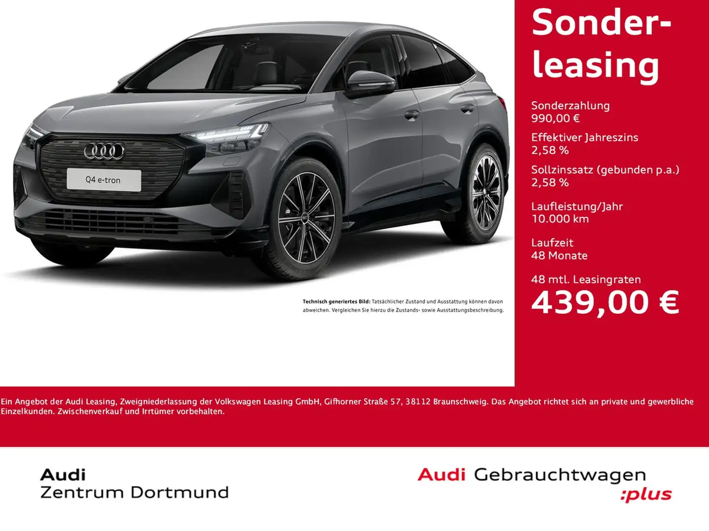 Audi Q4 e-tron Sportback 45 advanced AHK CAM ACC LM20 Grau - 1