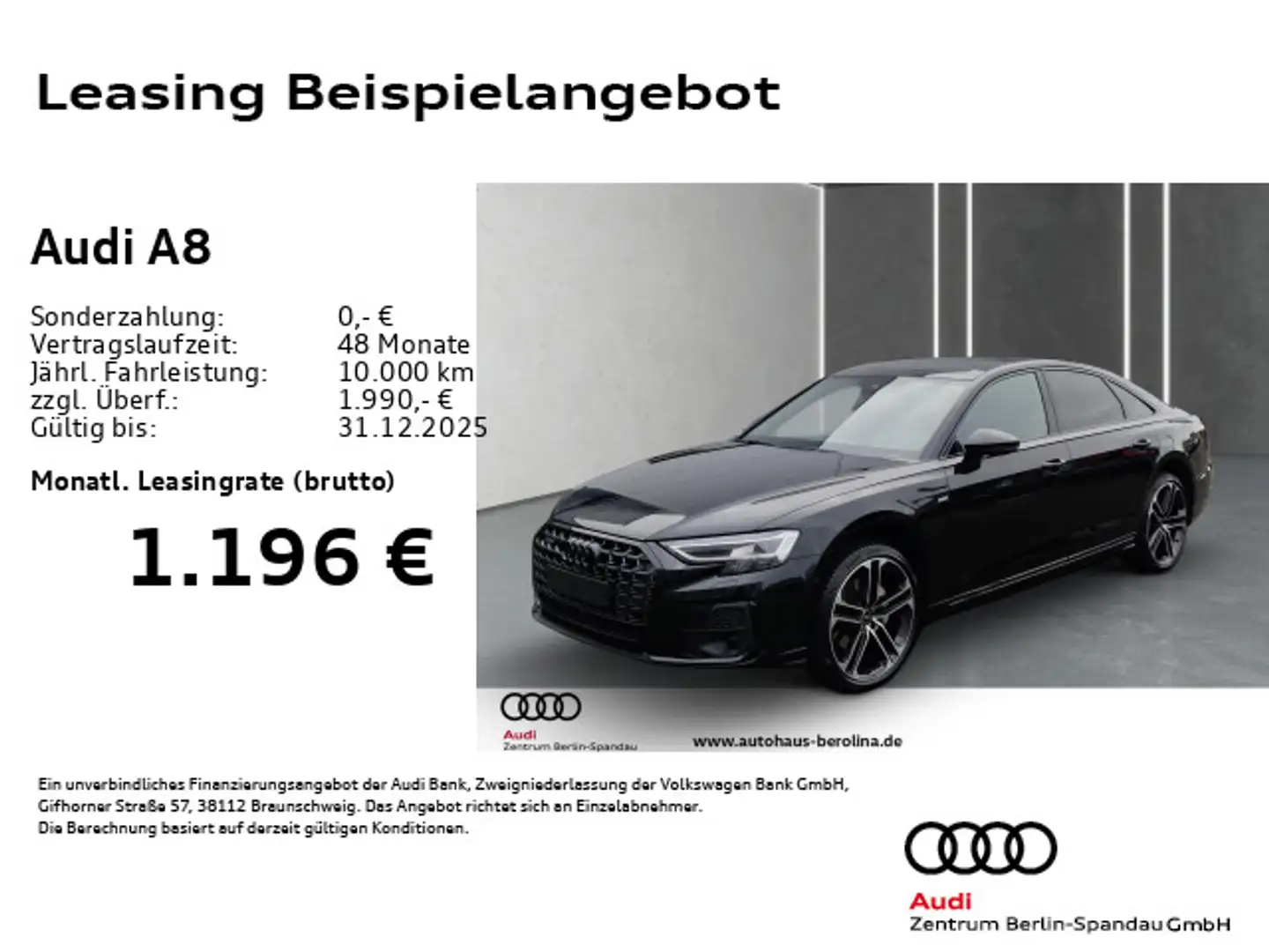 Audi A8 50 TDI qu. S line tiptronic *PANO*StdHz*B&O* Noir - 1