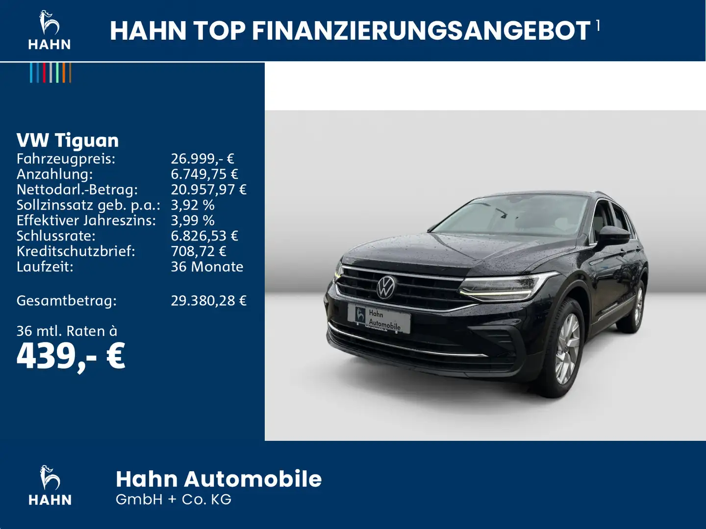 Volkswagen Tiguan Life  2.0TSI 4Motion NAVI EINPARKH CAM Noir - 2