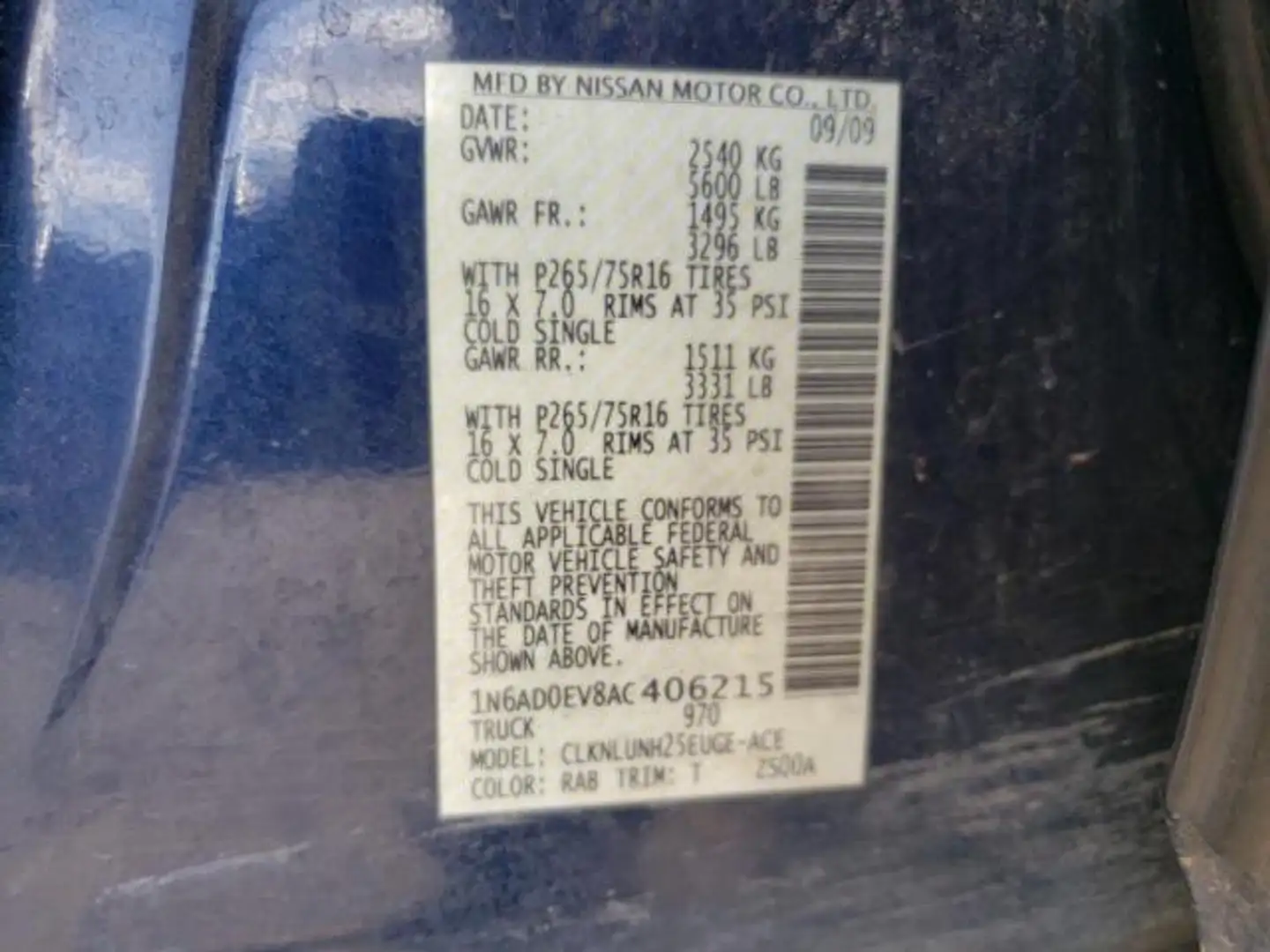 Nissan Frontier 4,0 L Benziner 6 Zyl Blau - 2