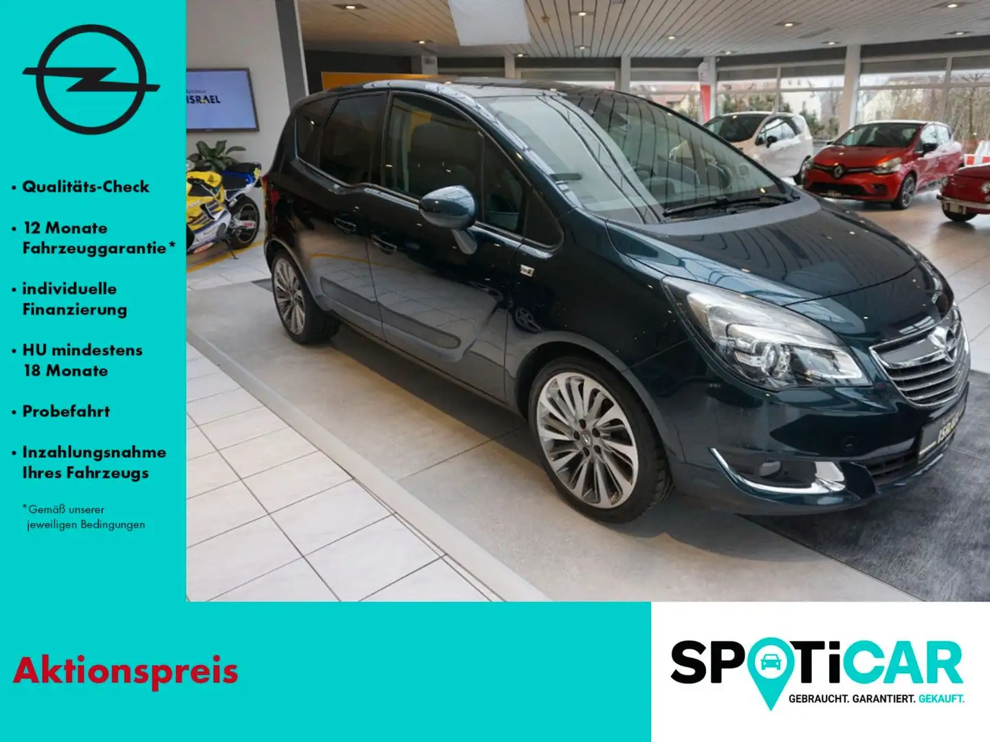Opel Meriva B Innovation GLASDACH, SITZHEIZUNG, PDC Vert - 1