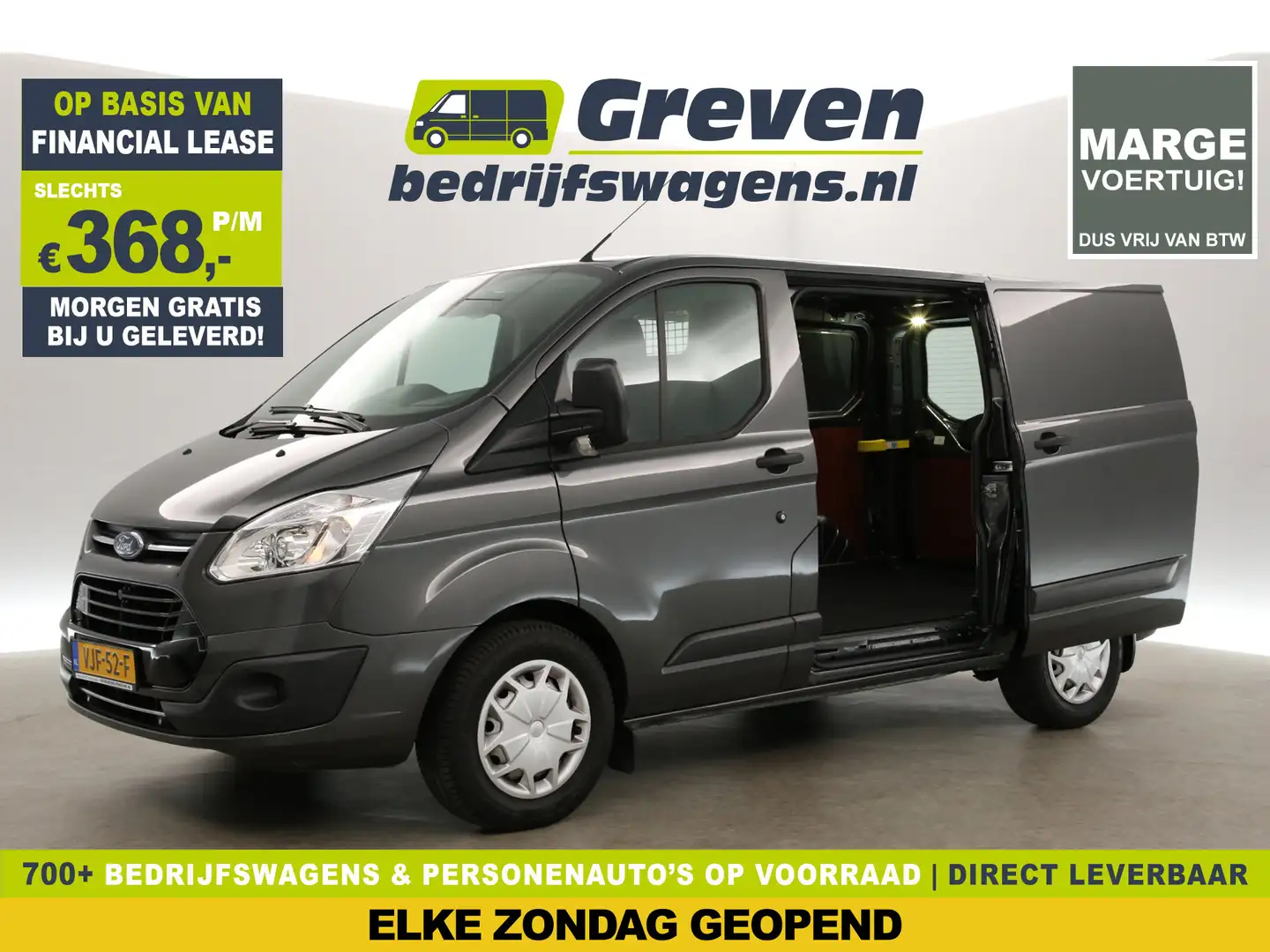 Ford Transit Custom 270 2.0 TDCI L1H1 Marge Automaat Airco Camera Crui Grijs - 1