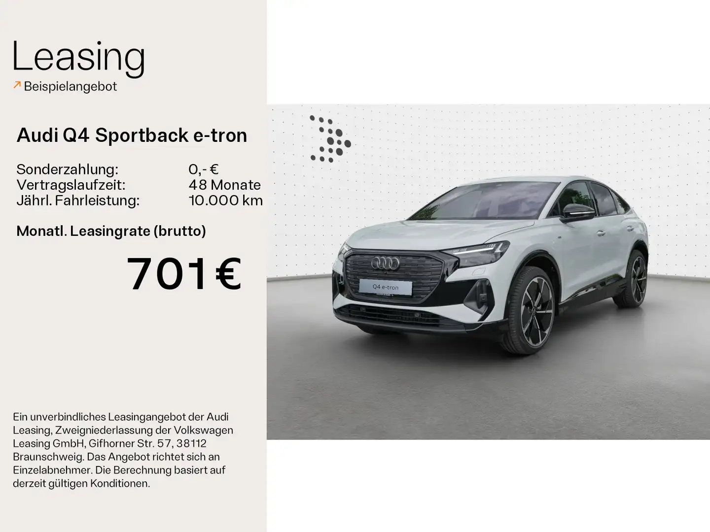 Audi Q4 e-tron Q4 Sportback 55 e-tron Edition S Line SONOS|ASS- Weiß - 1