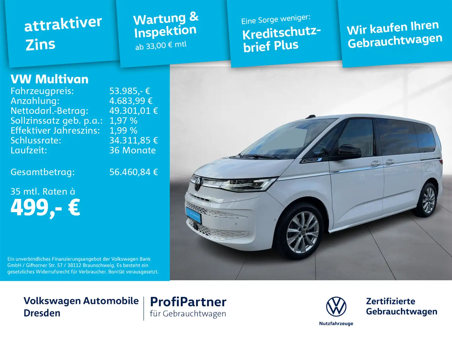 Volkswagen T7 Multivan T7 Multivan Style IQ-LED NAV AHZV ACC HEAD SIDE Weiß - 1
