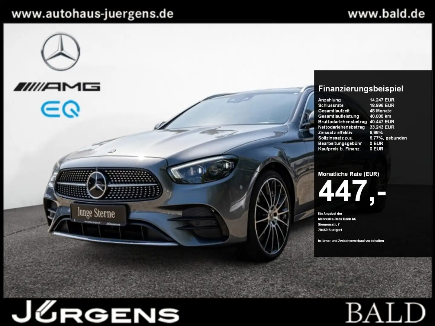 Mercedes-Benz E 400 d 4M T AMG-Sport/MLB/Wide/Pano/Burm/Distr Gris - 1