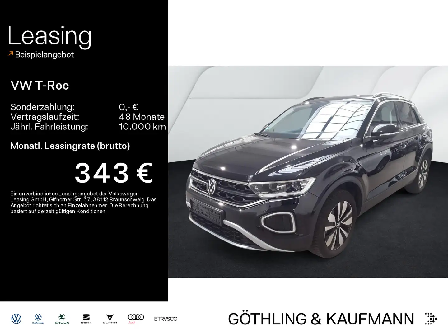 Volkswagen T-Roc T-ROC 2.0 TDI DSG GOAL*AHK*KAMERA*NAVI*LED*17ZOL Schwarz - 1