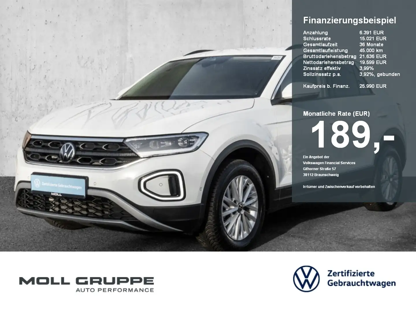 Volkswagen T-Roc 1.5 TSI DSG Life Weiß - 1