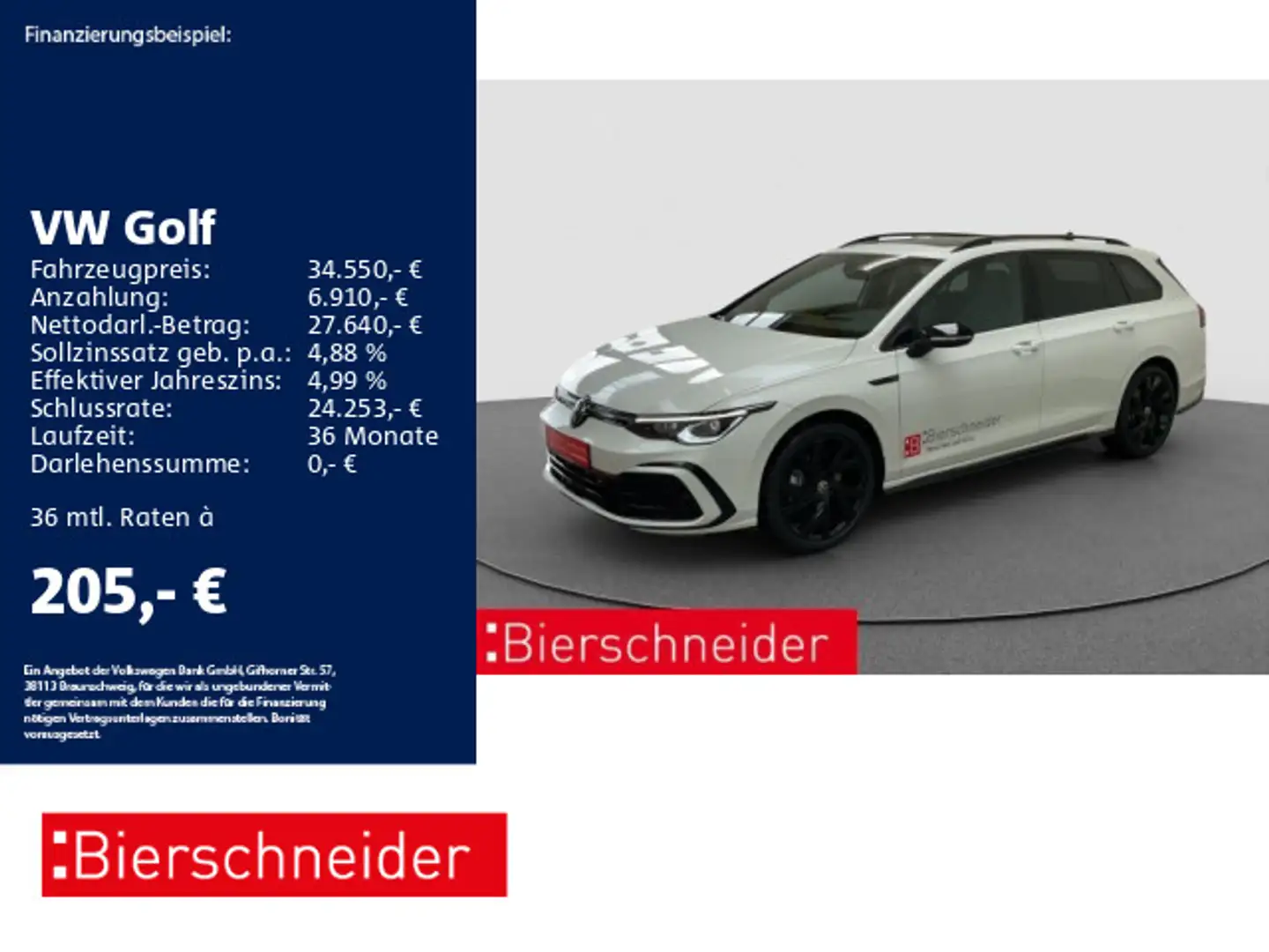 Volkswagen Golf Variant Golf 8 Var 2.0 TDI DSG R-Line Black Style 18 PAN Weiß - 1