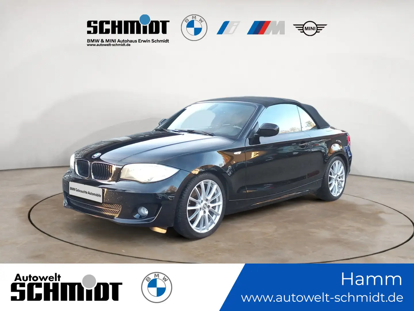 BMW 118 i Cabrio + 2.HAND + TÜV-bis-05.2027 Schwarz - 1