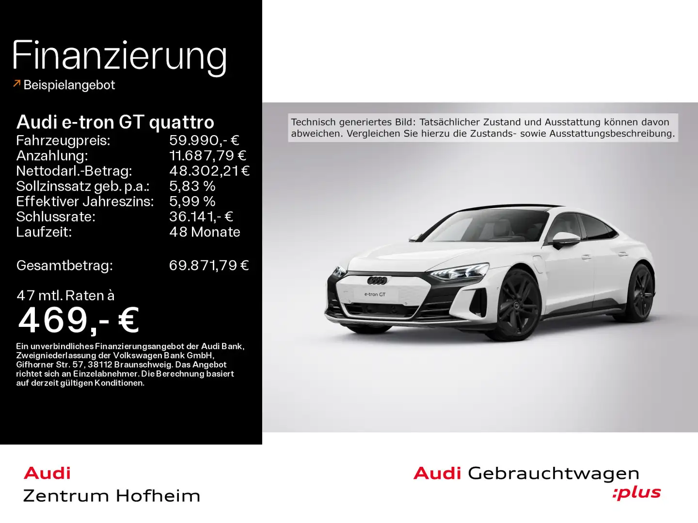 Audi e-tron GT *B&O*Pano*Laser*Virtual*Navi+*S Weiß - 1