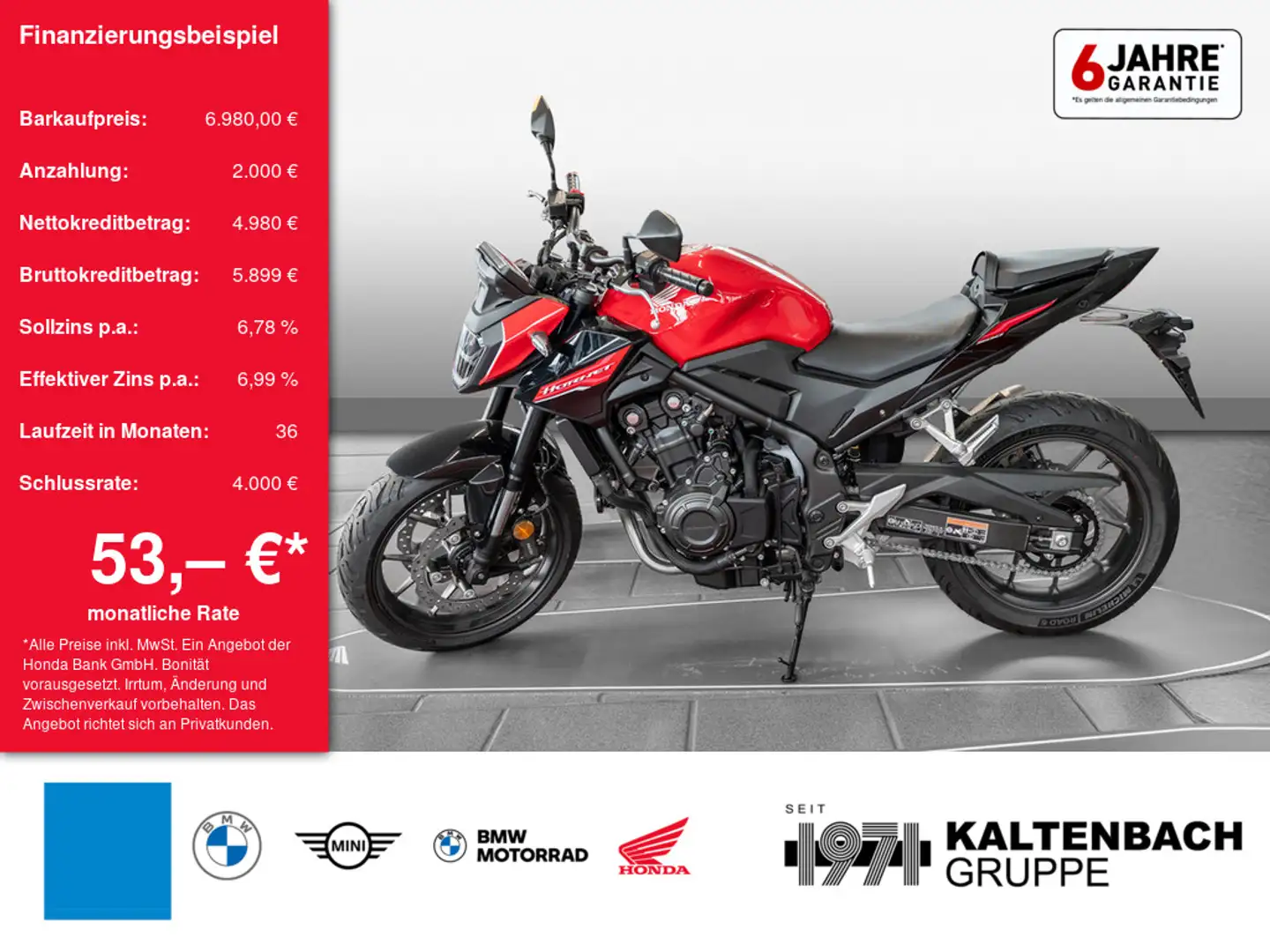 Honda CB 500 Hornet LED SCHEINWERFER Červená - 1