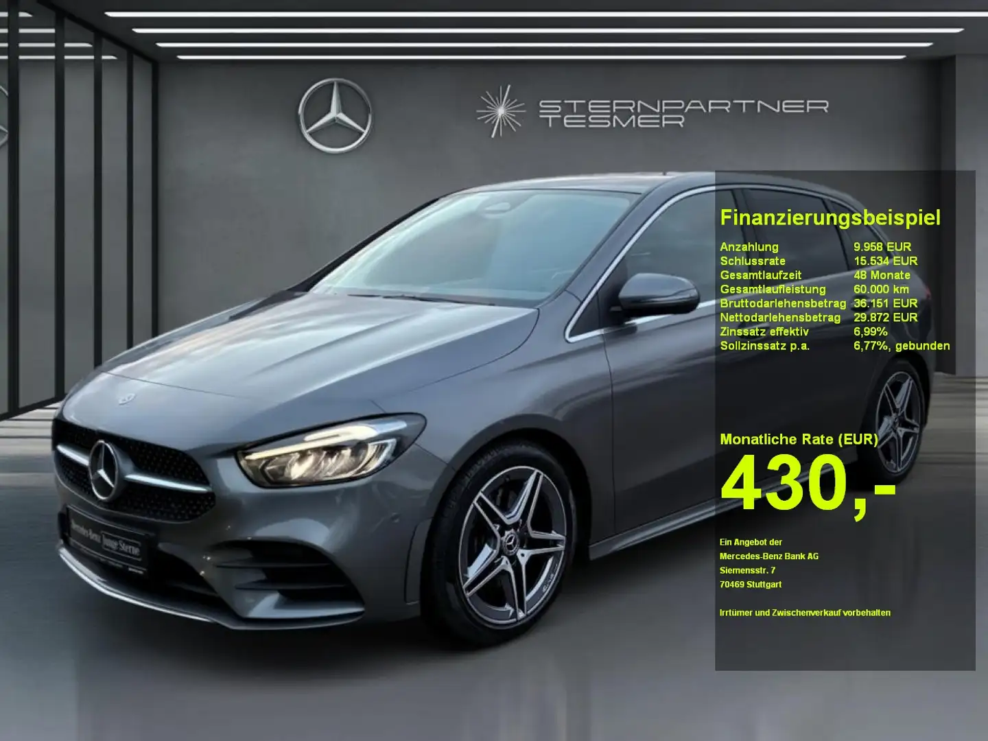 Mercedes-Benz B 220 4M AMG-Premium AHK Panorama Distronic Hifi Gris - 1