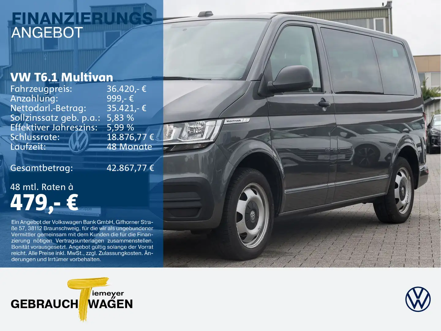 Volkswagen T6.1 Multivan DSG FAMILY AHK ACC KAMERA Grau - 1
