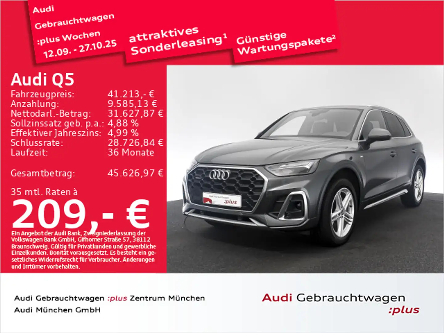 Audi Q5 40 TDI qu. S tronic 2x S line AHK/Virtual+/Ma Grau - 1