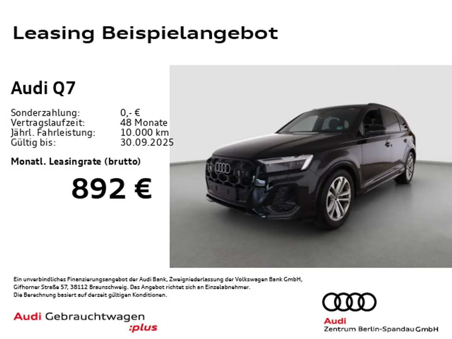 Audi Q7 45 TDI qu.S line *PANO*HuD*AHK*MATRIX*7.Sitz* Schwarz - 1