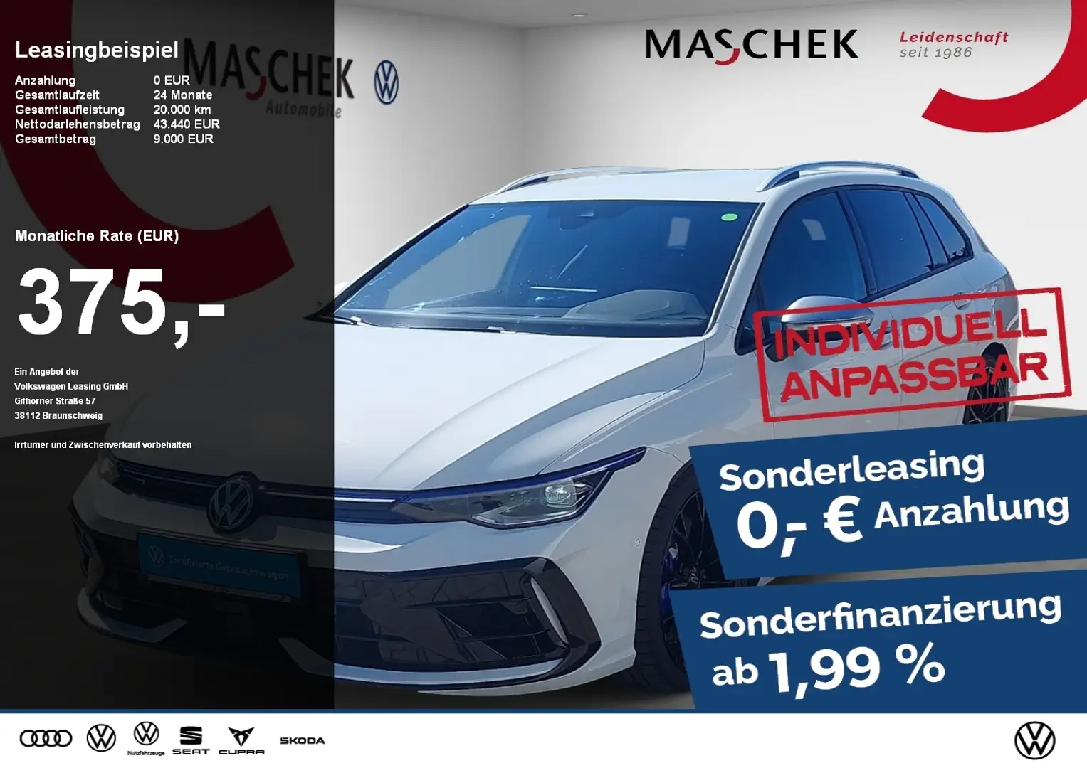 Volkswagen Golf Variant R 2.0 TSI 4M DSG AHK Matrix DCC Harman ACC Weiß - 1