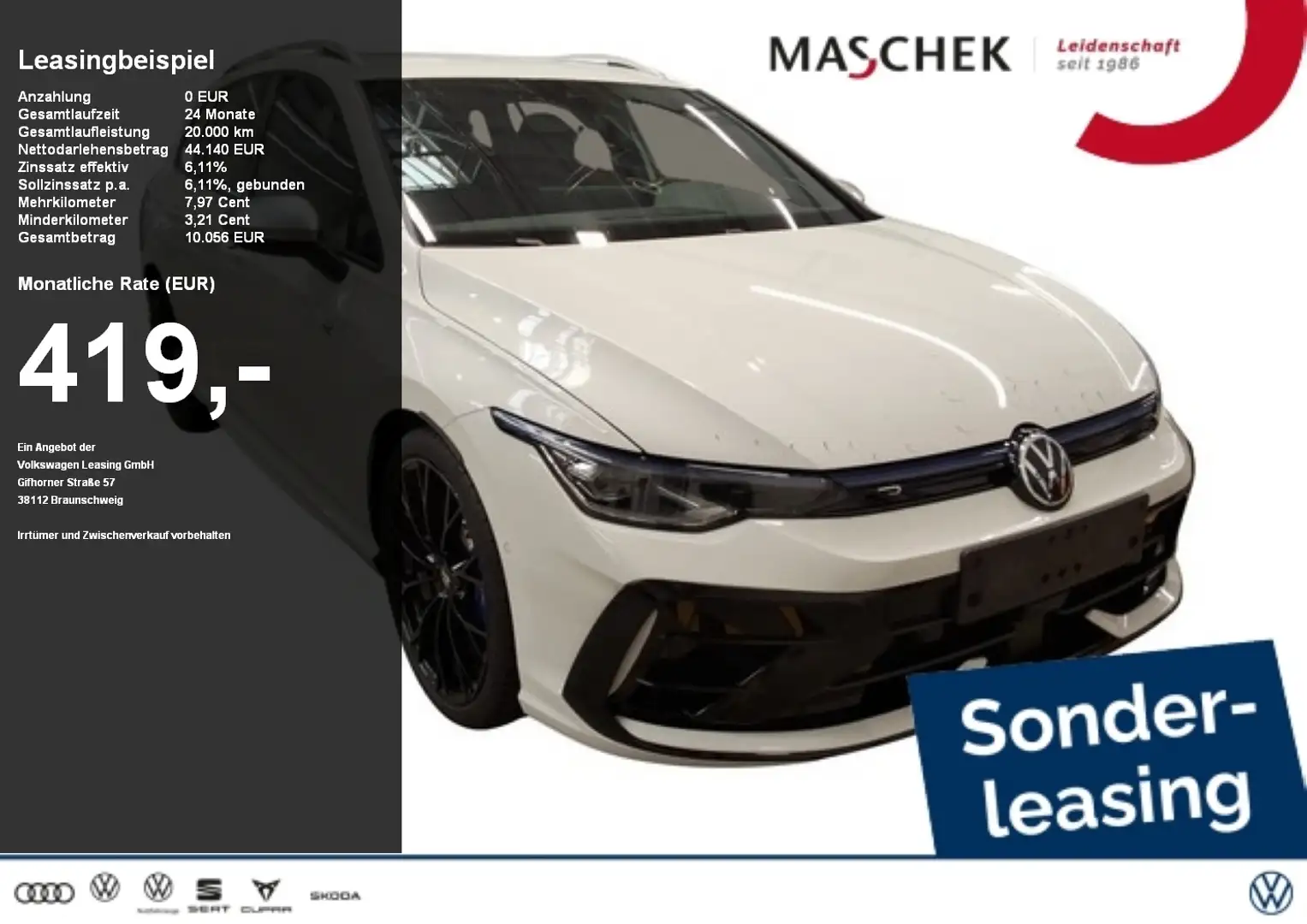 Volkswagen Golf Variant R 2.0 TSI 4M DSG AHK Matrix DCC Harman ACC Blanc - 1