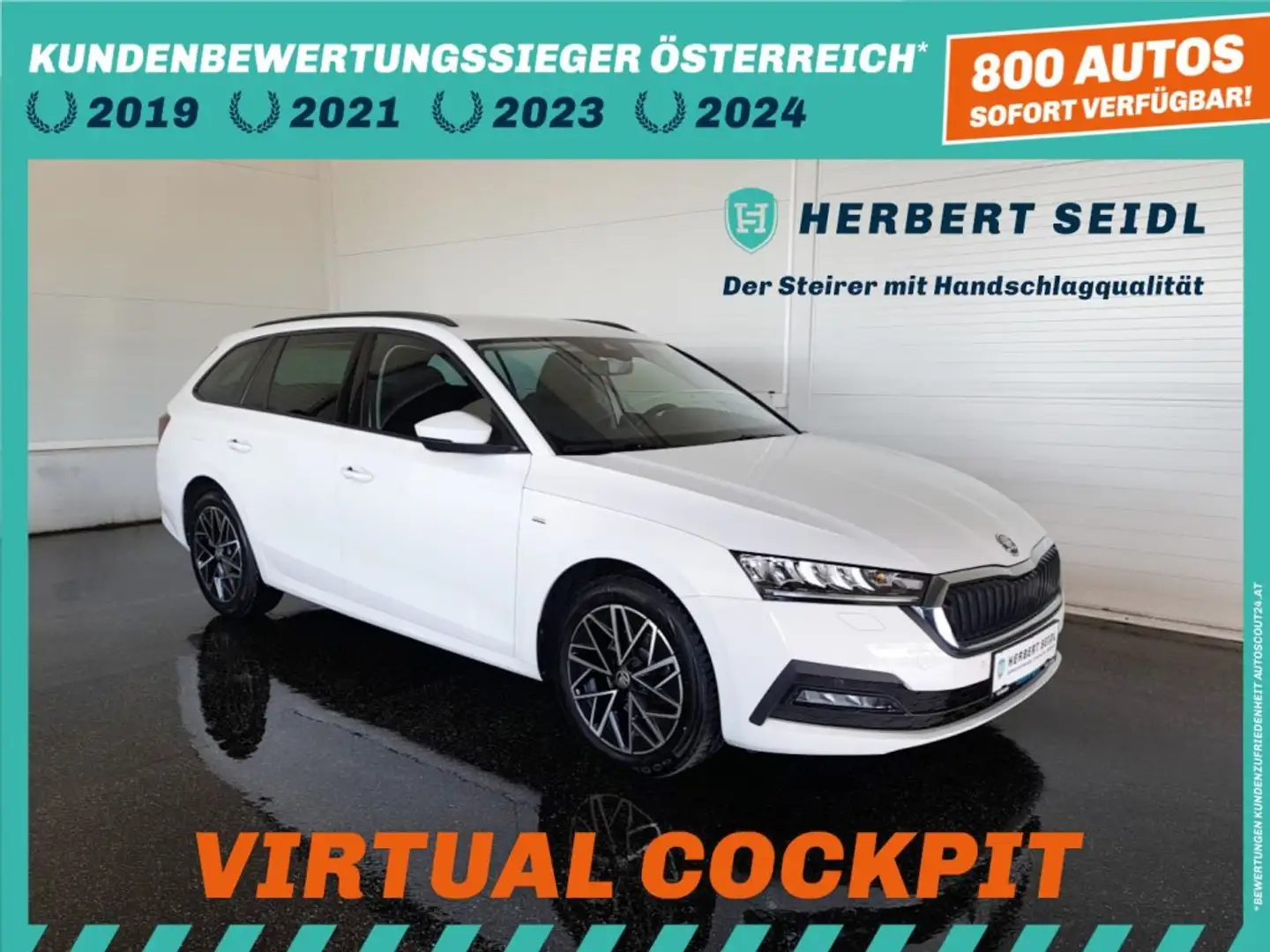 Skoda Octavia Combi 2,0 TDI DSG *LED MIT FLA & DYN BLINKER / 17 ZOLL / VIRTUELL / NAVI / KAMERA / SHZG V+H / 3-ZONEN-KLIMA* Weiß - 1