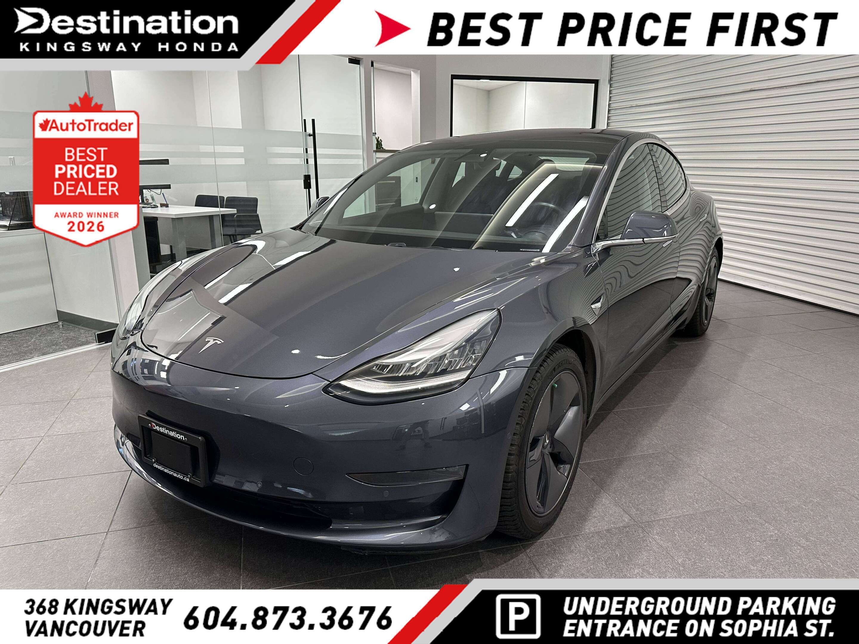 Gray 2019 Tesla Model 3 Sedan All-Wheel Drive Automatic